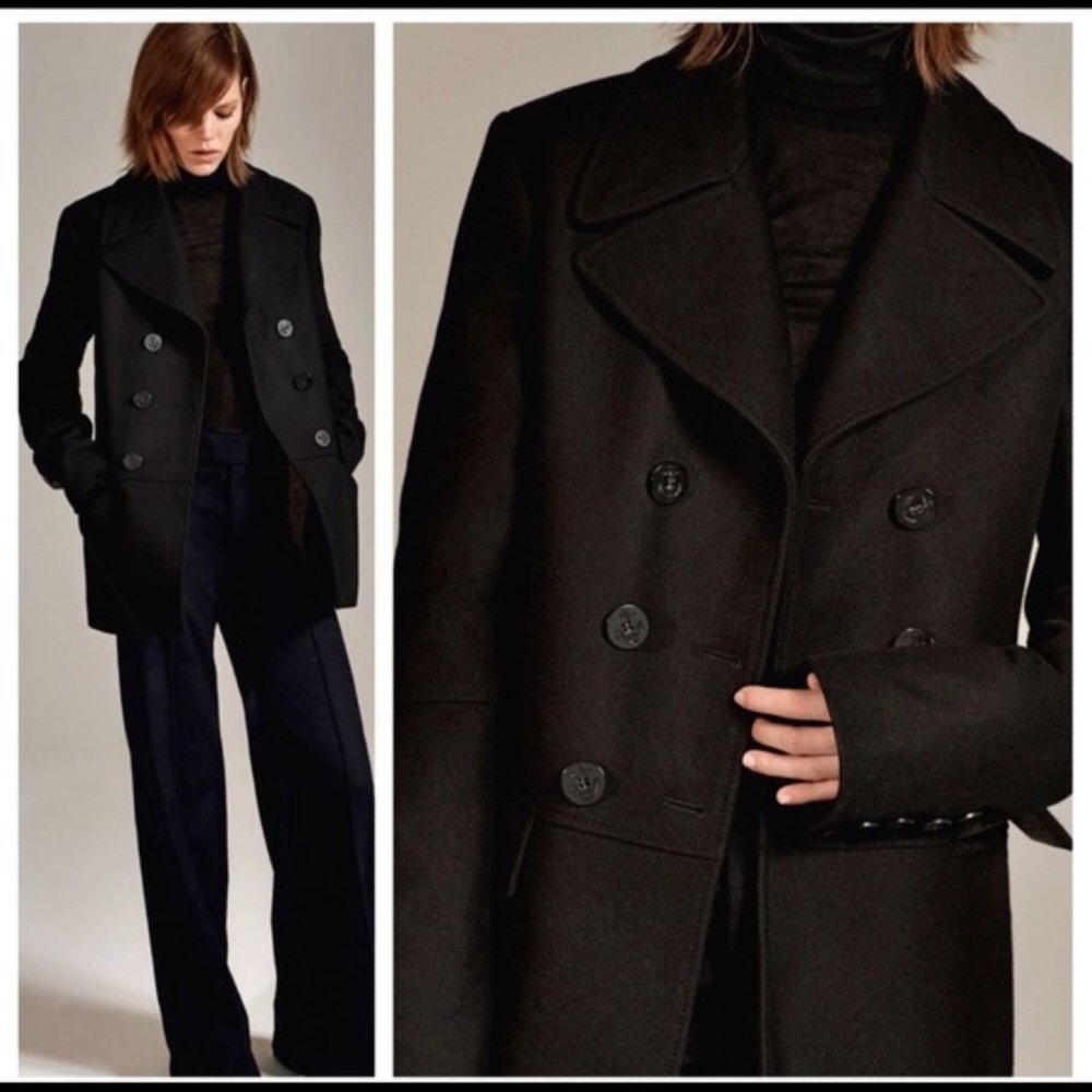 NWT ZARA STUDIO $279 DOUBLE BREASTED WOOL COAT PARKA JACKET 8088/785